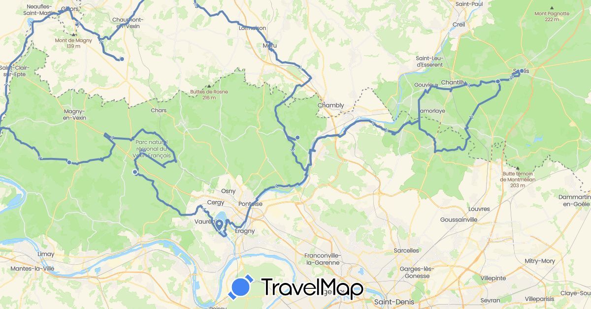 TravelMap itinerary: cycling in France (Europe)